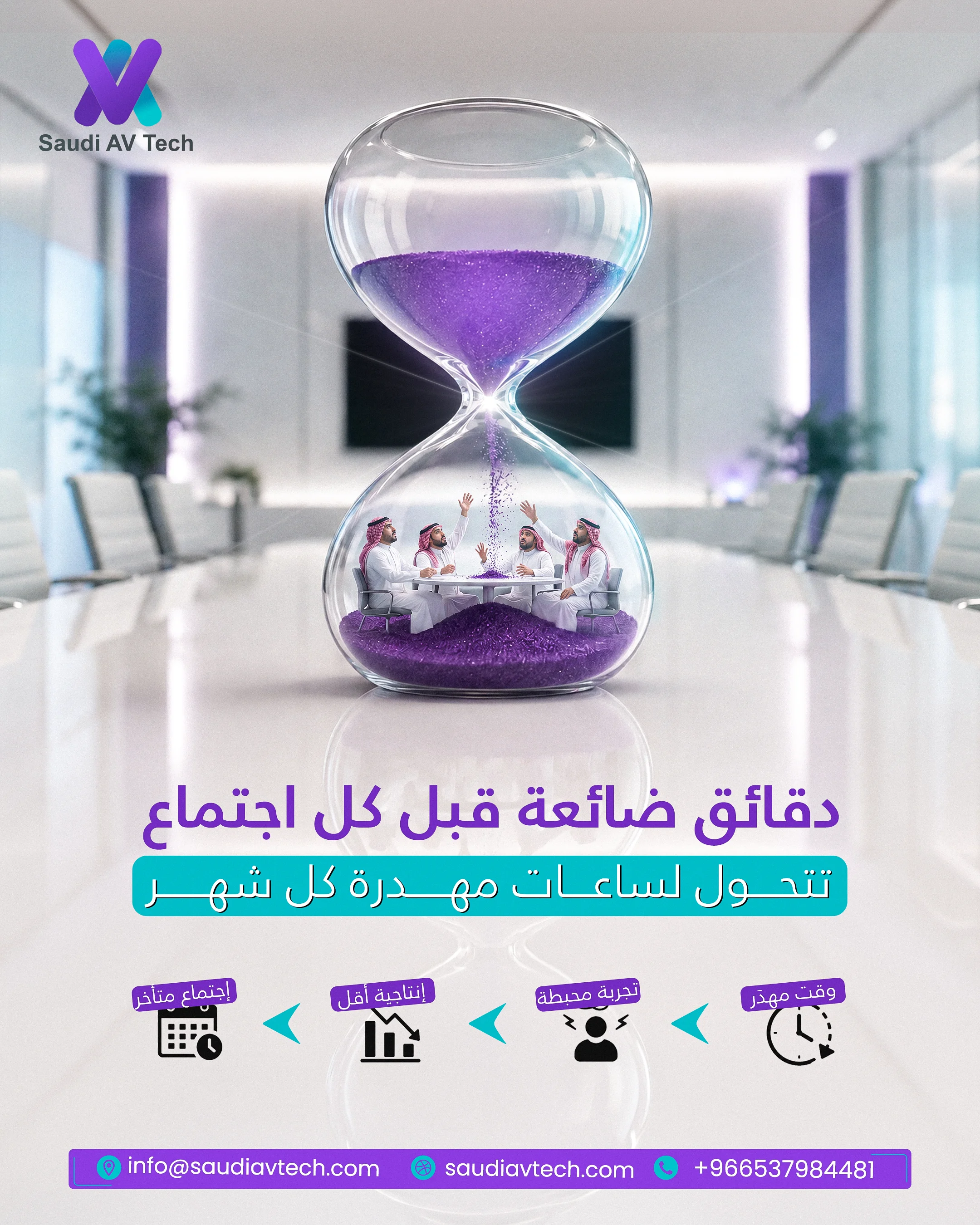SAUDI AV TECH - دقائق ضائعة قبل كل اجتماع تتحول لساعات مهدرة